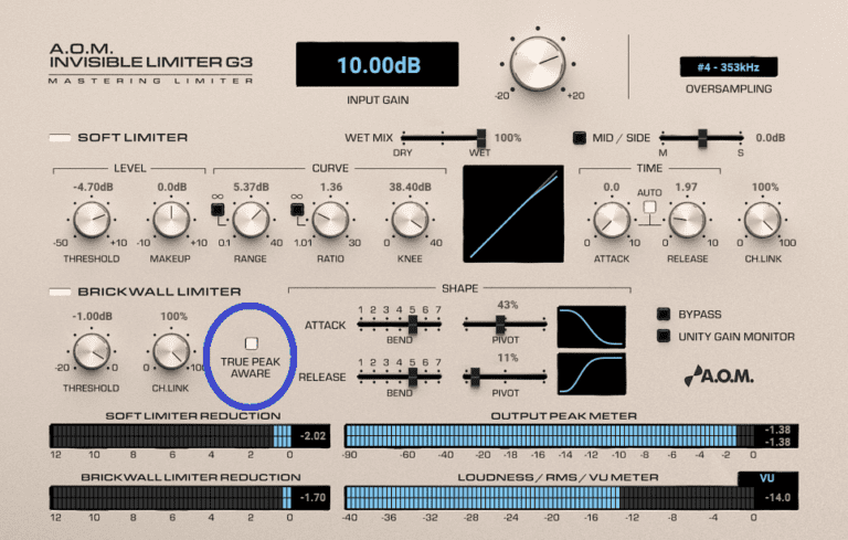 AOM Invisible Limiter True Peak Aware fonction